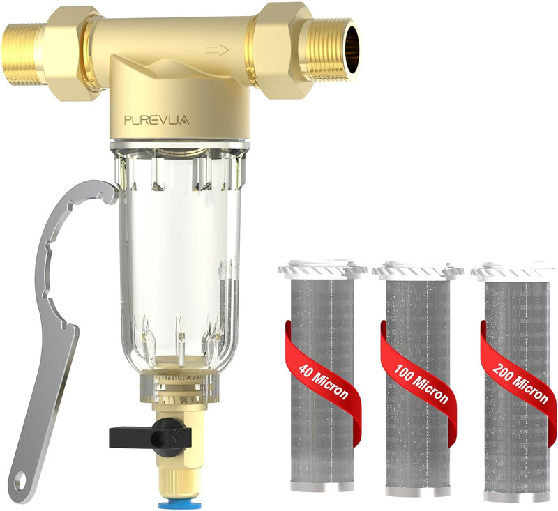 Spin-Down Sediment Filter, Whole House Pre-Filter for Well Water & City Water, 4