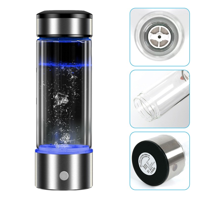 450ml Portable Hydrogen Rich Water Maker Alkaline Bottle Cup Ionizer GeneratorUA