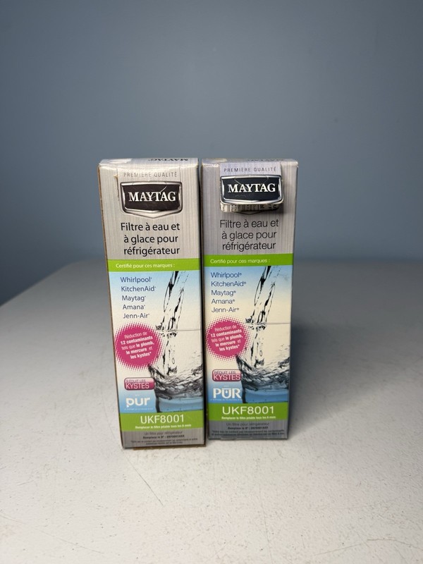 2 Pack GENUINE OEM Maytag Refrigerator Ice and Water Filter UKF8001