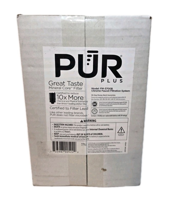 PUR PLUS Faucet Mount Water Filtration System 3-in-1 Lead Reduction Chrome