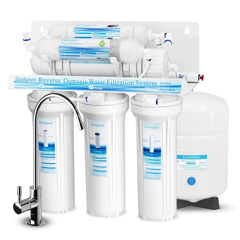 6-Stage Reverse Osmosis RO Drinking Water Filter System with Alkaline pH+ Fil…