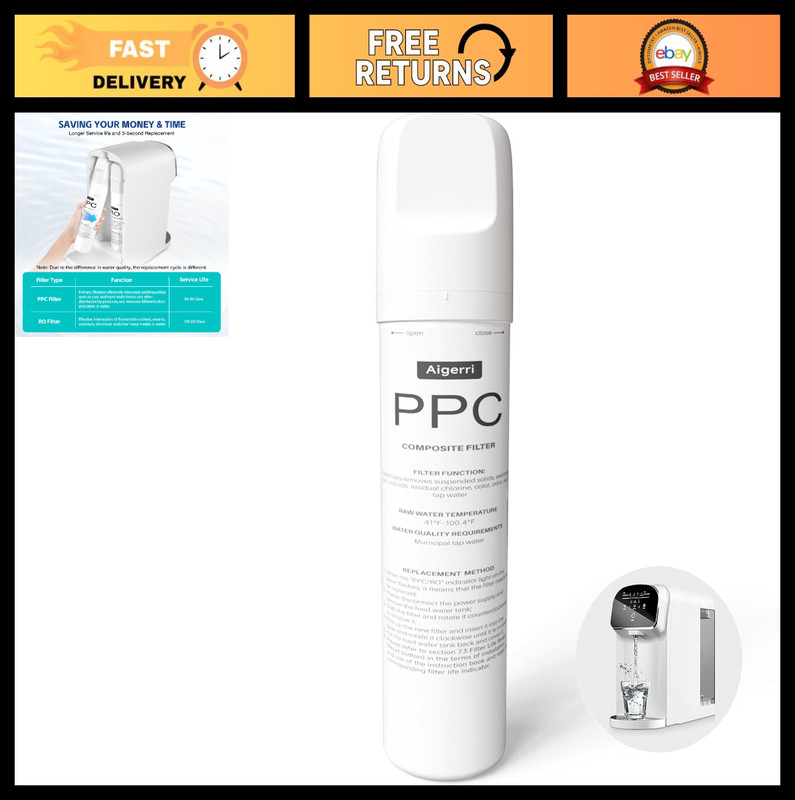PPC Filter Replacement Cartridge – 60-90 Day Lifespan, Easy Twist-In Design, Sup