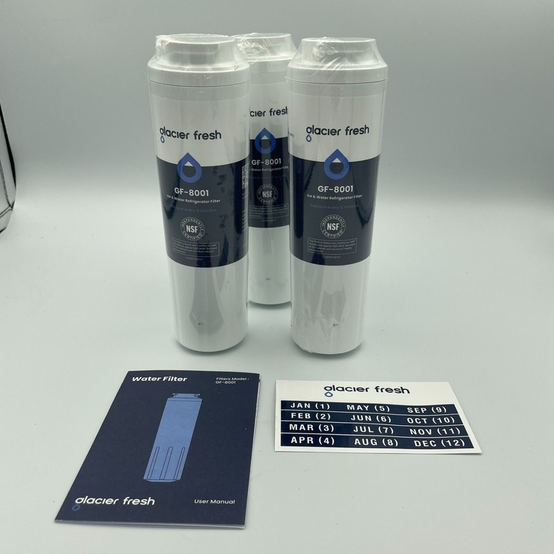 NIB Glacier Fresh GF-8001 Refrigerator Water Filter 3 Pack NSF Certified gallery