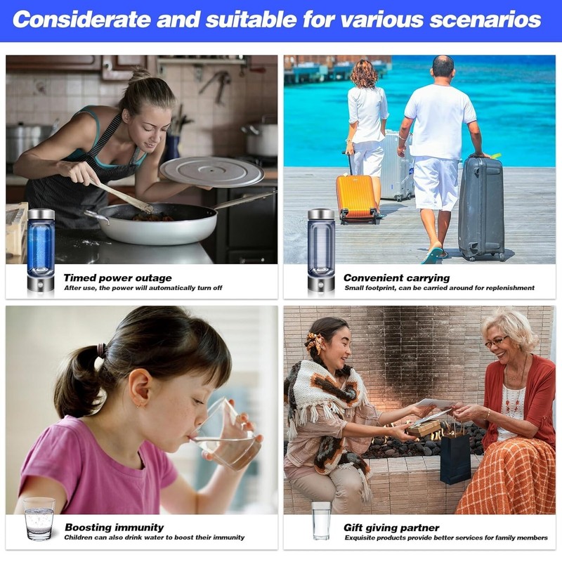 Portable Hydrogen Water Bottle Hydrogen Aqua Daily Equivalently Anti-Oxidant USA gallery