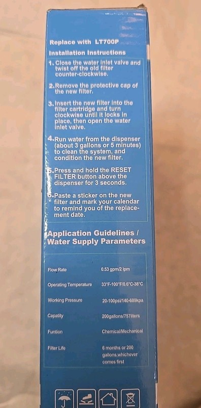 LT700PC, ADQ360061, 9690, Refrigerator Water Filter, NSF 42 Certified,... gallery