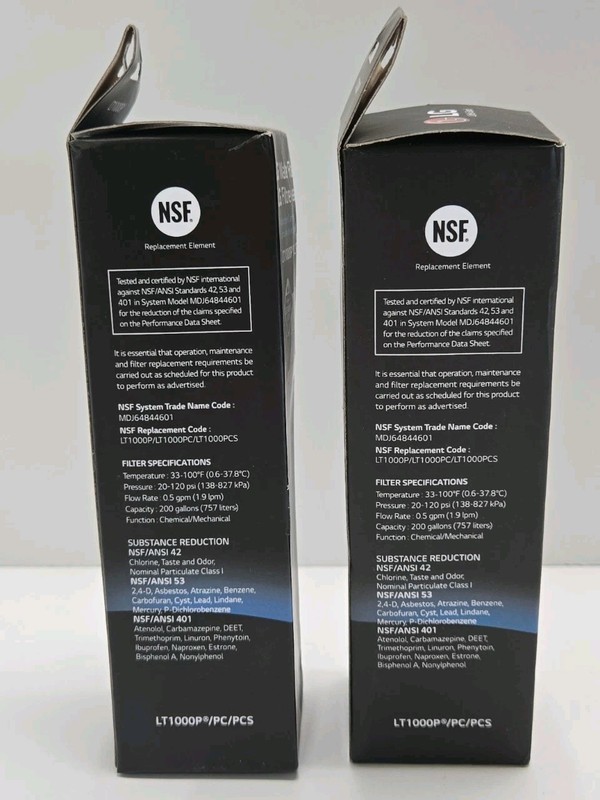Replacement Water Filters For LG. LT1000P/PC/PCS - New 2 Pack Sealed Filters gallery