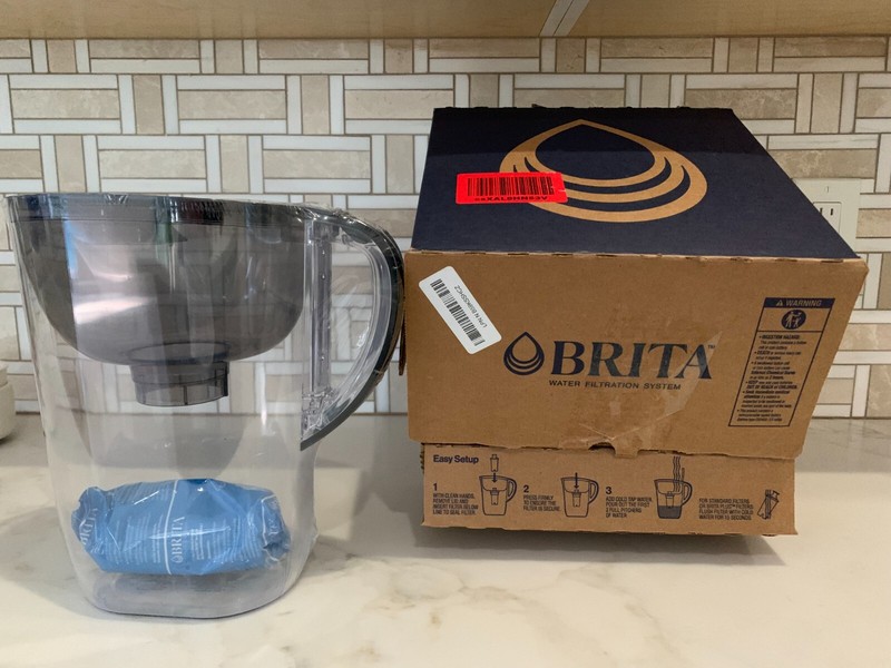 Brita 10 Cup Everyday Pitcher Black BPA Free w/Smartlight Indicator & 1 Filter