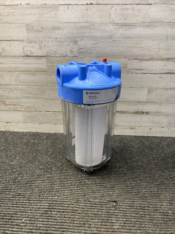 Pentair 10″ Big Blue Housings 1″ NPT; W/ PR Clear/Blue #166219