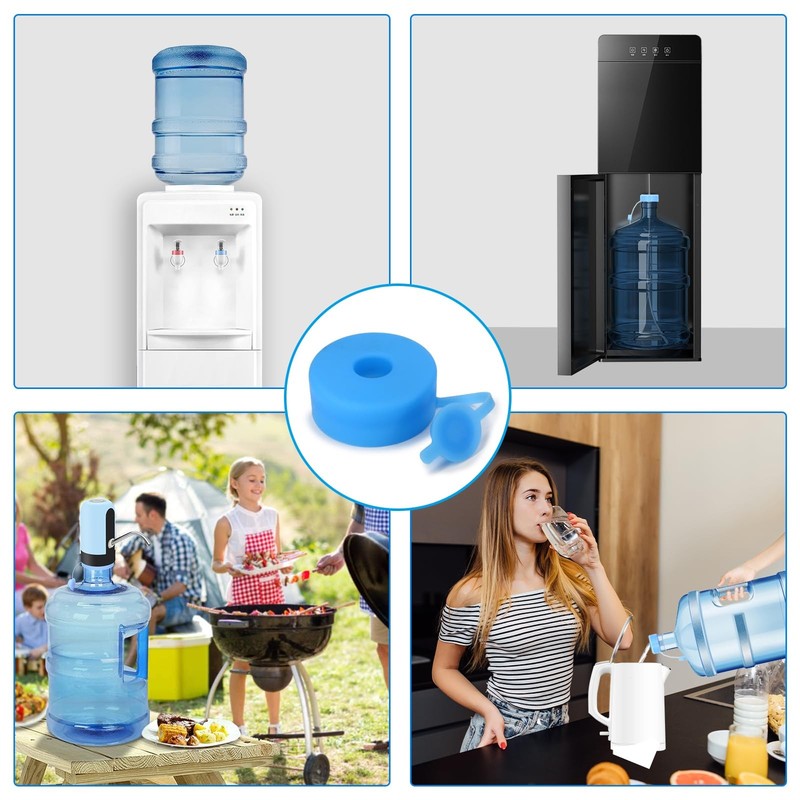 Myvision Secure Cap for 5 Gallon Water Dispenser, (4pcs) Reusable 5 Blue gallery