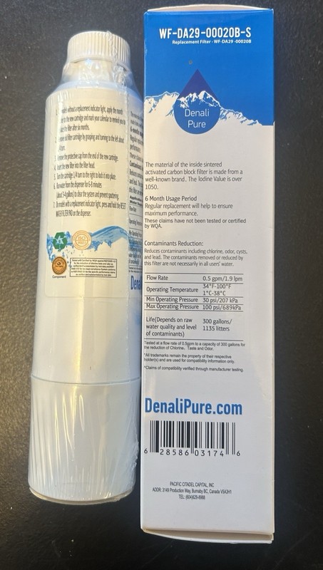 Denali Pure WF-4396508-S Refrigerator Water Filter For Whirlpool New Sealed gallery