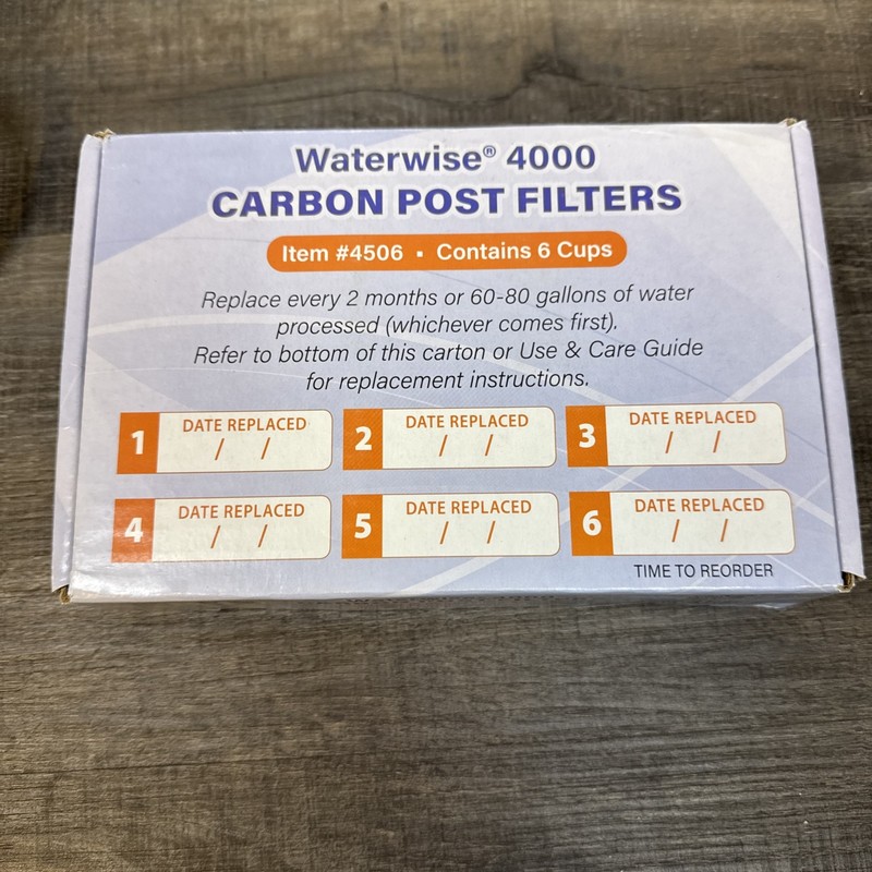 WATERWISE ORGANIC COCONUT HUSK ACTIVATED CARBON FILTERS 4506 FOR 4000 DISTILLERS