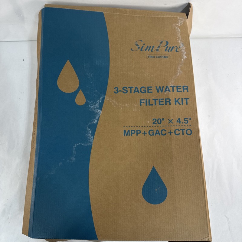 4.5"X 20" 3-Stage Whole House Water Filter Cartridge Combo Kit with Sediment