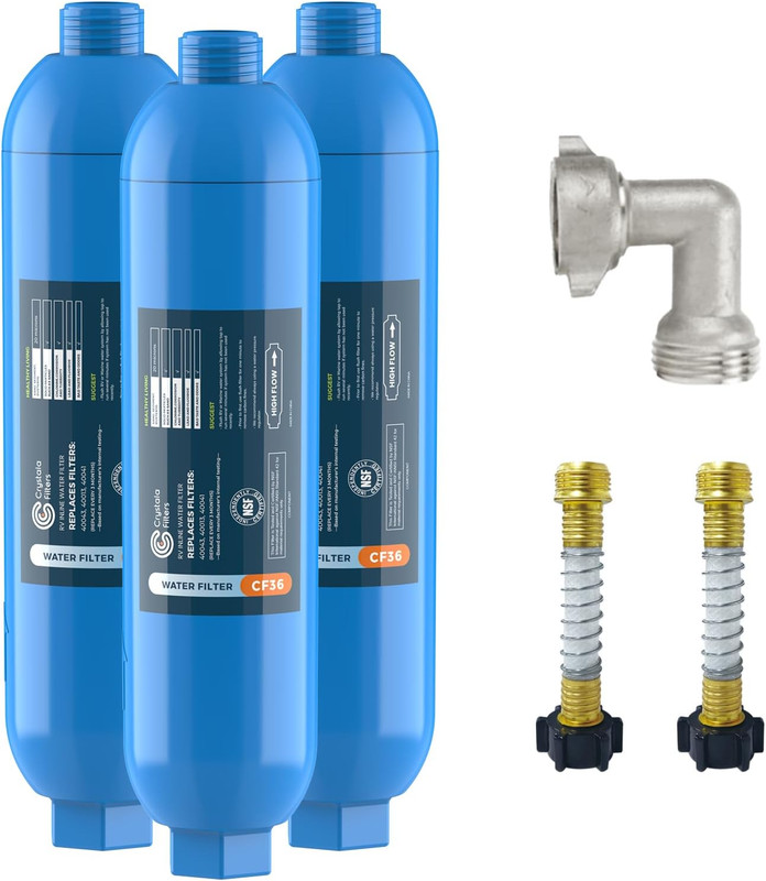 CRYSTALA Rv/Camper Water Filter, Inline Water Filter Effectively Reduces Bad Tas