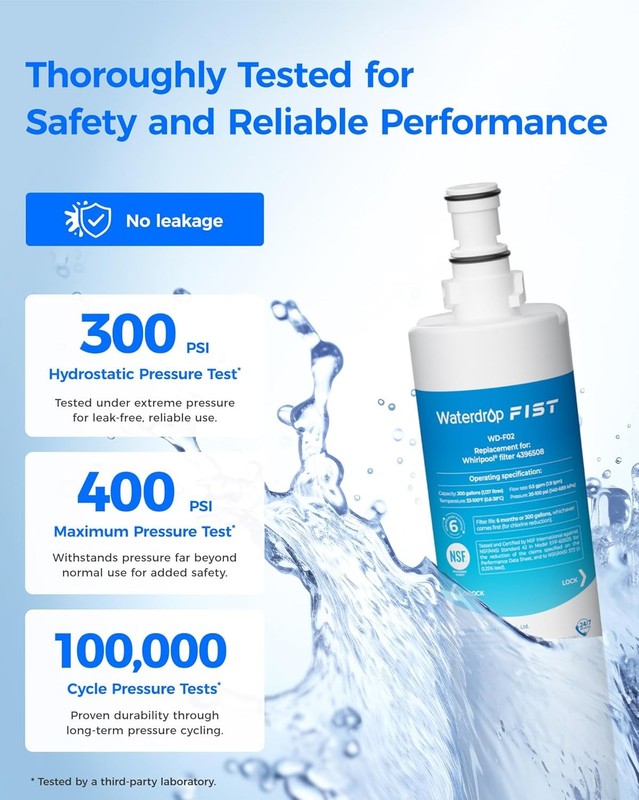 Waterdrop 4396508 water filter, Replacement for 4396510, NLC240V, PNL240V gallery