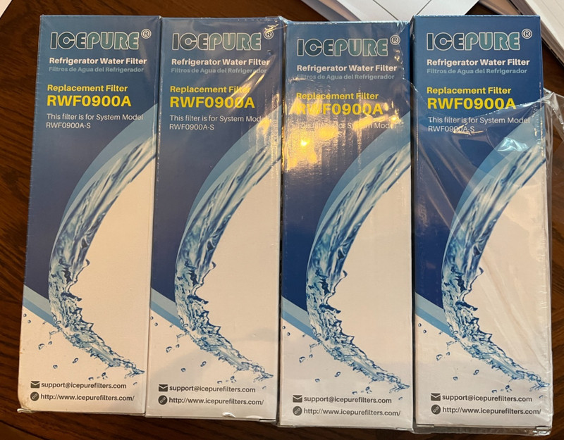 4 Pack ICEPURE UKF8001 Water Filters