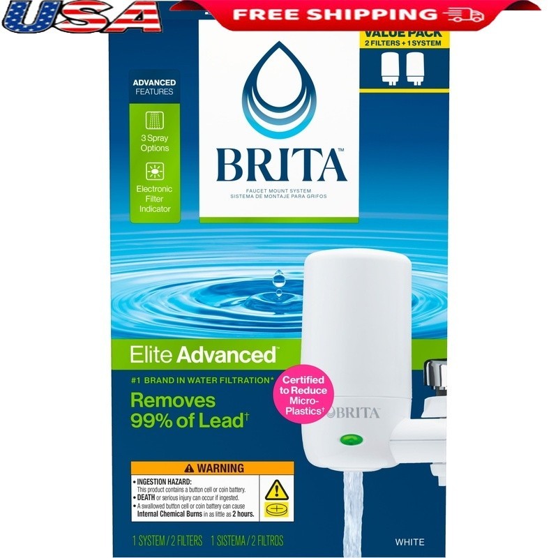 Faucet Water Filter 99% Lead Reduction Chlorine Removal Includes 2 Filters New