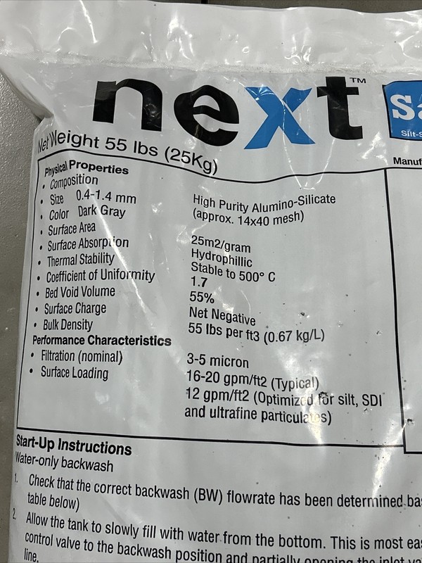 Next Sand Silt Sediment Turbidity (1 Cu. Ft. 55lbs) 3-5 Micron *PALLET OF 38 QTY gallery
