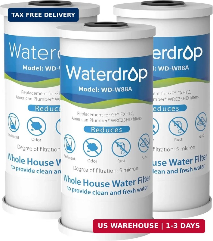 Waterdrop FXHTC Whole House Carbon Water Filter, Replacement for GE® FXHTC, GXWH