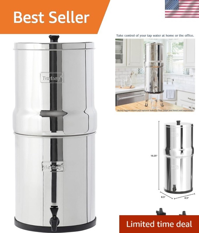 Effortless Stainless Steel 2.25 Gallon Gravity Water Filter - Long-Lasting BB9-2