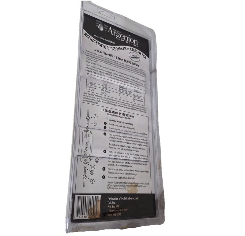 Argenion 20,000 Gal. Refrigerator In-line Water Filter 5 Yr. gallery