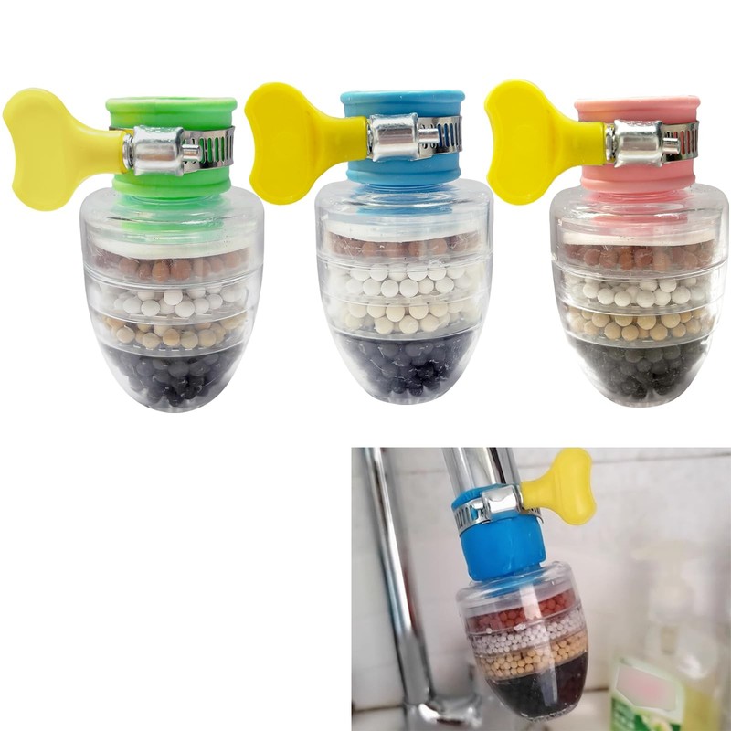 3 Pcs Faucet Water Filter,6 Layer Cartridge Activated Carbon Filters Water Fi…