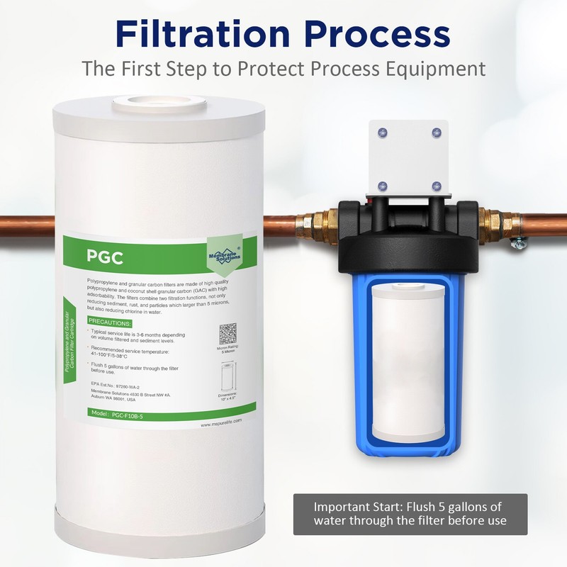 1-12 Pack 10x4.5" 5μm Sediment GAC Carbon Water Filter for Big Blue Whole House gallery