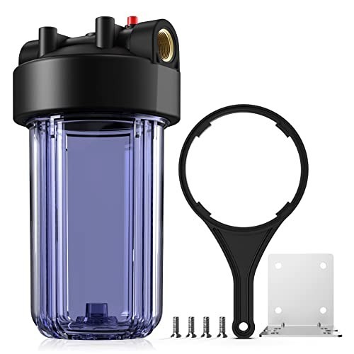 Whole House Water Filter System - 10" x 4.5" Sediment Filter, Clear Housing, 1" gallery