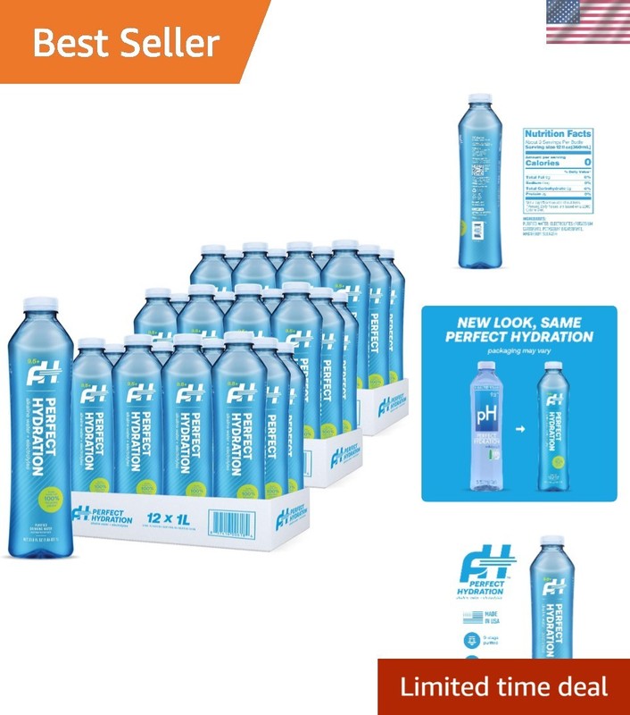 Crystal Clear 9x Purified Alkaline Water – 36 Count of 1L Bottles – Eco Friendly