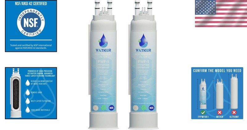 FPPWFU01 Water Filter Replacement 2 Pack Compatible with Multiple Models gallery