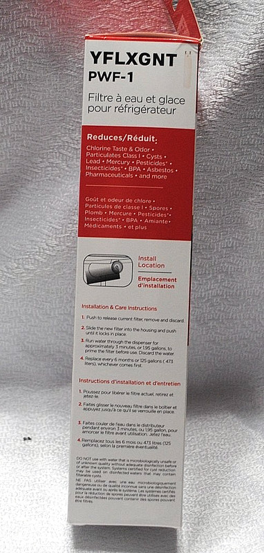 YFLXGNT Water & Ice Refrigerator Filter PWF-1, FPPWFU01, EPPWFU01 - New, Sealed gallery