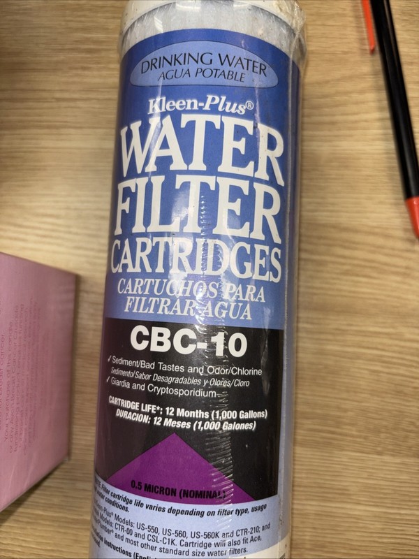 Kleen-plus CBC-10 Water Filter Cartridge Activated Carbon 0.5 Micron OEM