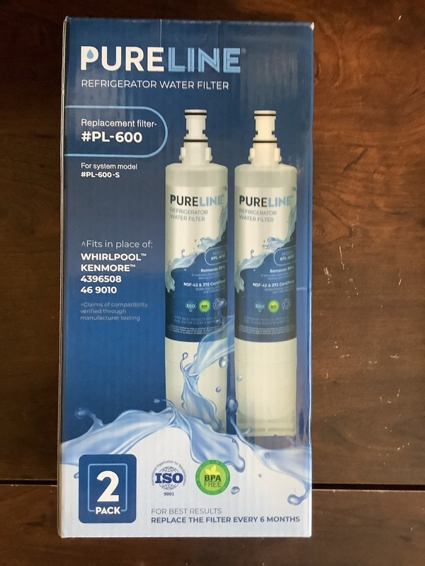 Pureline Refrigerator Water Filter PL-600 Whirlpool Kenmore 4396508 469010 X 2