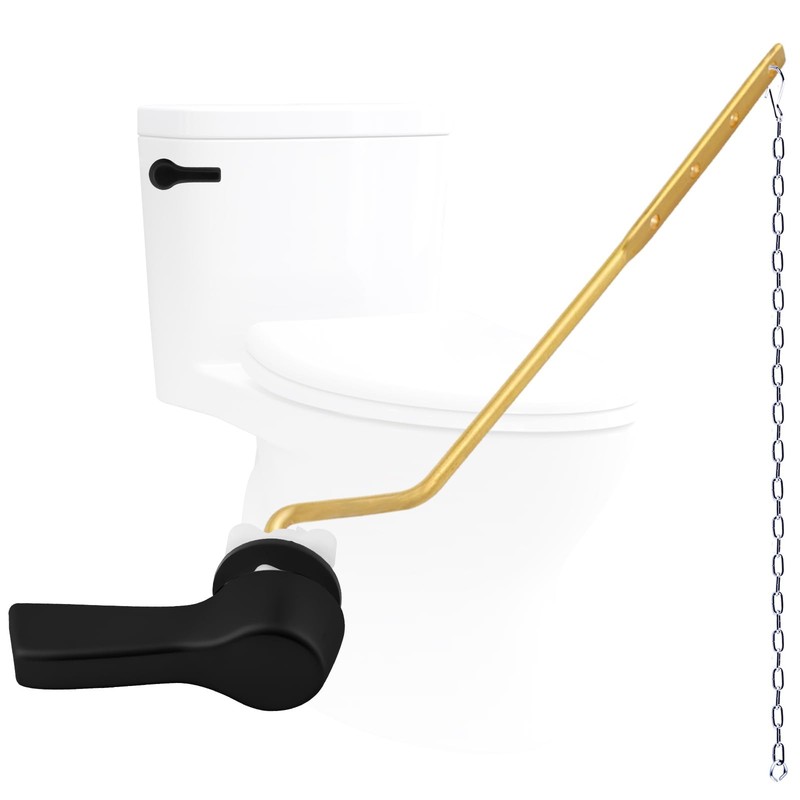Matte Black Metal Universal Side Mount Toilet Handle Flush Lever Repair Kit
