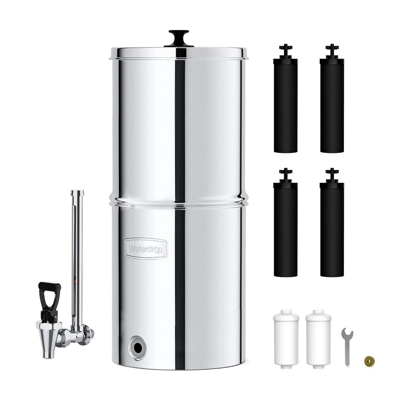 Waterdrop 2.25G Gravity-fed Water Filter System,for Home, Camping,with 6 Filter