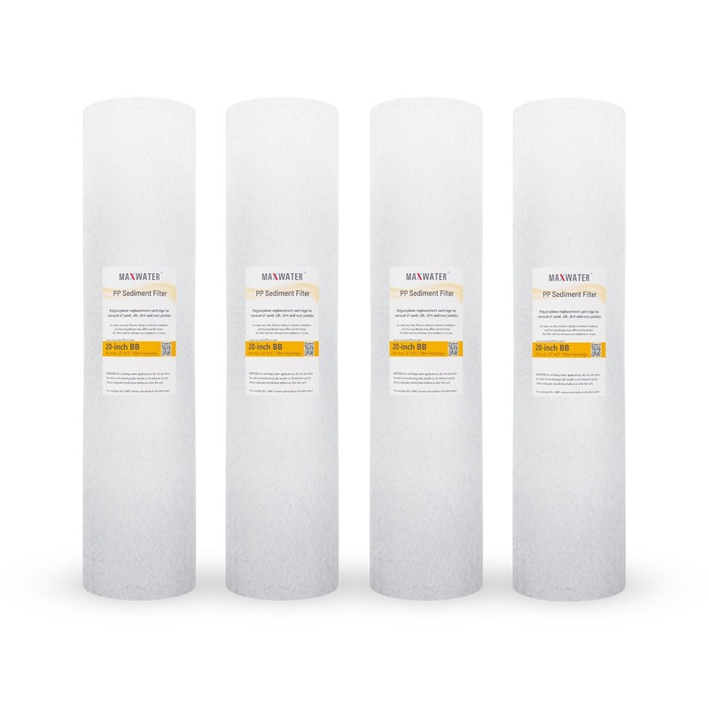 (4) 20″x4.5″ Big Blue Whole House Water Filter Sediment 5 Micron Water Filter