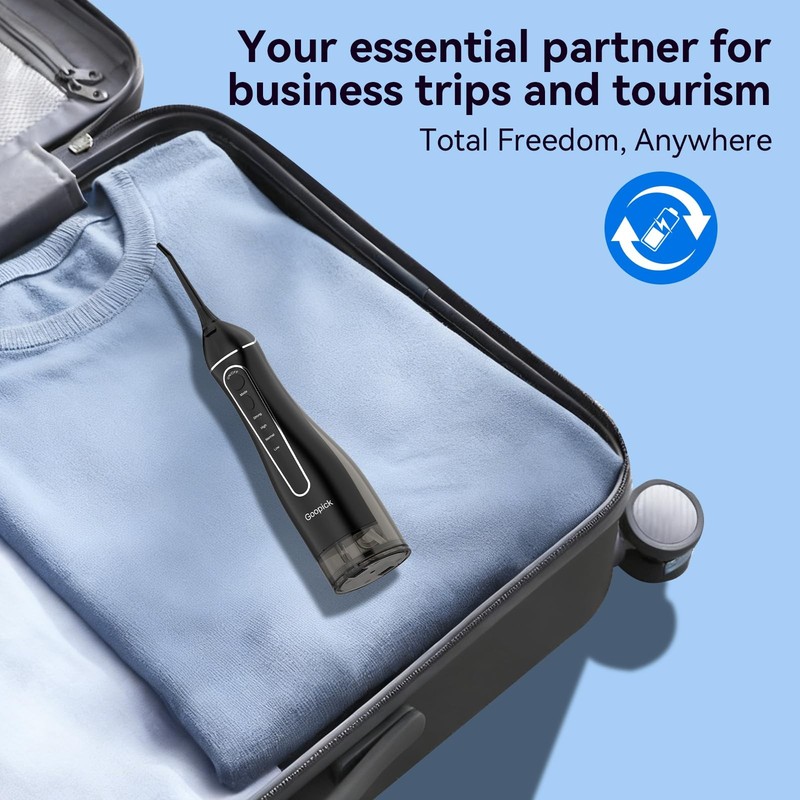 Cordless Portable Water Flosser with 300ML Tank: Rechargeable Oral Black gallery