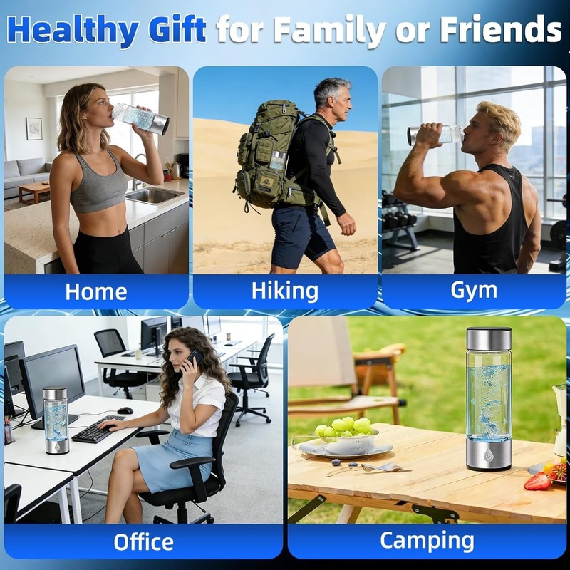 Hydrogen Water Bottle Generator 3 in 1 Mark Up to 4000PPB, SPE/PEM Tech-3 Min gallery