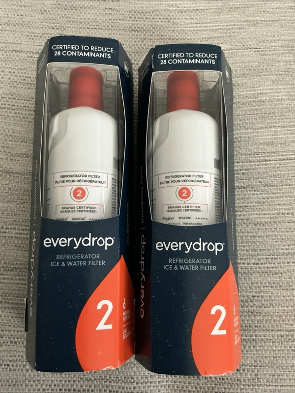 2 NEW Every Drop Whirlpοοl Refrigerator Ice & Water Filter (ΕDR2RXD1) SEALED #2