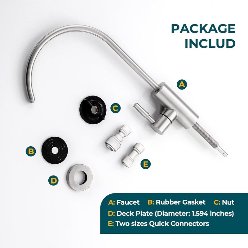 Mid Arc Brushed Nickel Drinking Water Faucet - Safe & Stylish Kitchen Solution gallery