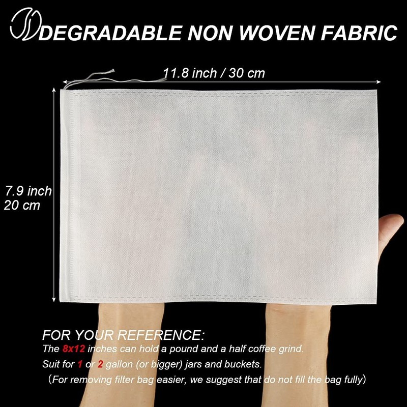 50pcs No Mess Large Cold Brew Bags, 8x12 inch Disposable inch, White gallery