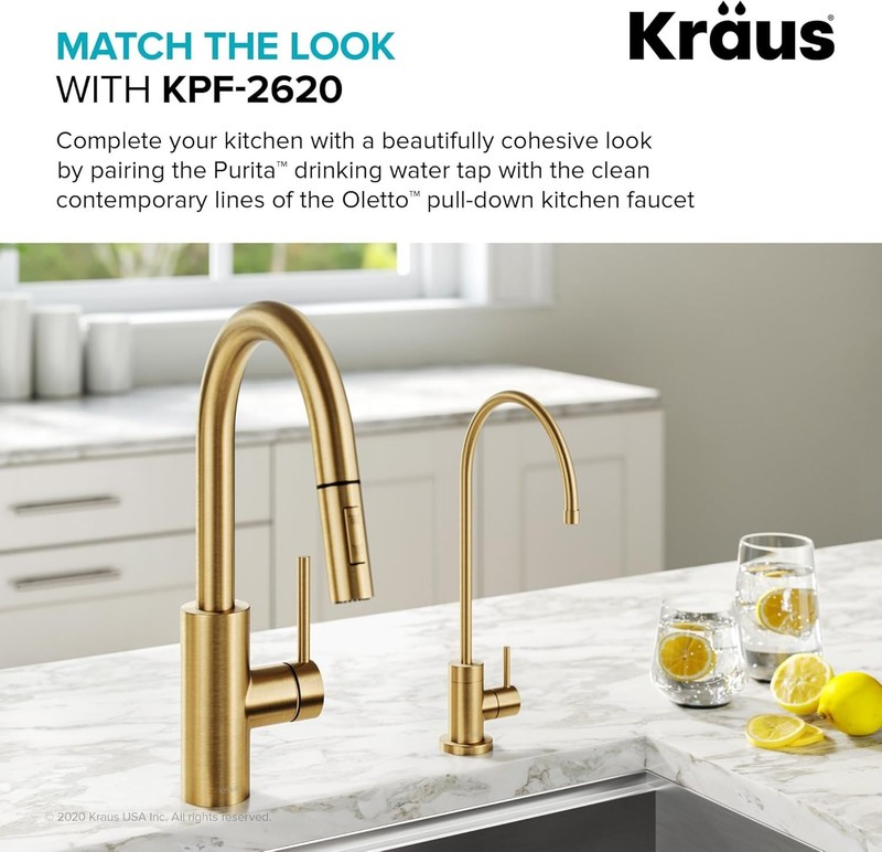 Kitchen Water Filter Faucet Brass 12-in Lead-Free Durable Modern Style gallery