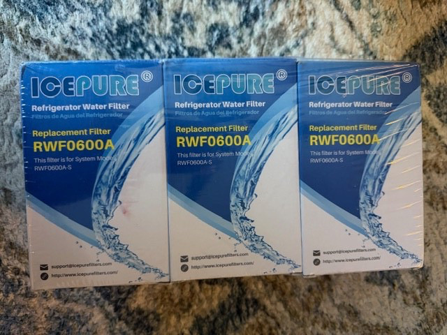 Icepure RWF0600A Fits GE MWF EBL7771 CWMF031 PL-100 PF8 Water Filter 3 Pack
