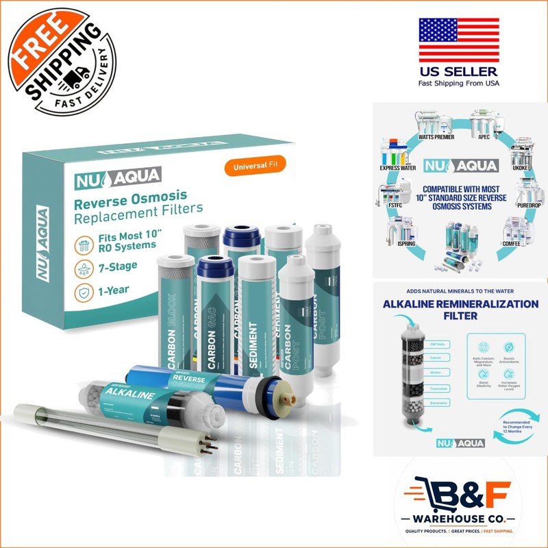 Durable 7 Stage Reverse Osmosis Water Filter Kit with Alkaline and UV Technology
