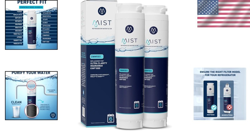 Refrigerator Water Filter - NSF Certified, Reduces Chlorine & Impurities gallery