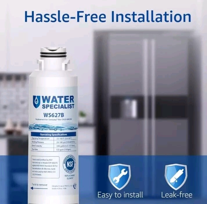 Water Specialist WS627B Refrigerator Water Filter 1 Pack, Sealed gallery