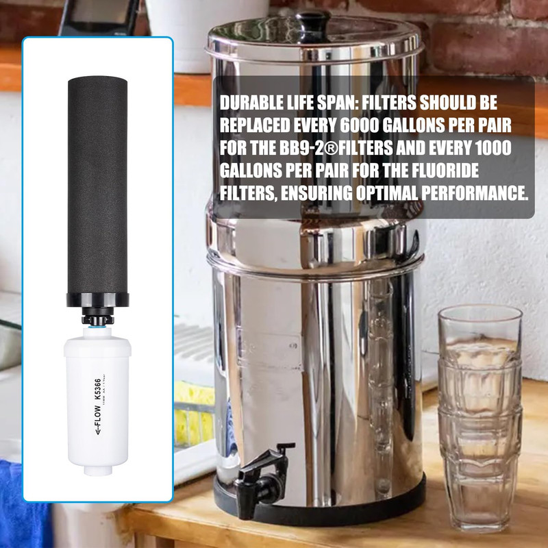 4 Pack Set-Berkey PF-2 Fluoride Water Filters and Berkey Black Carbon BB9-2 gallery