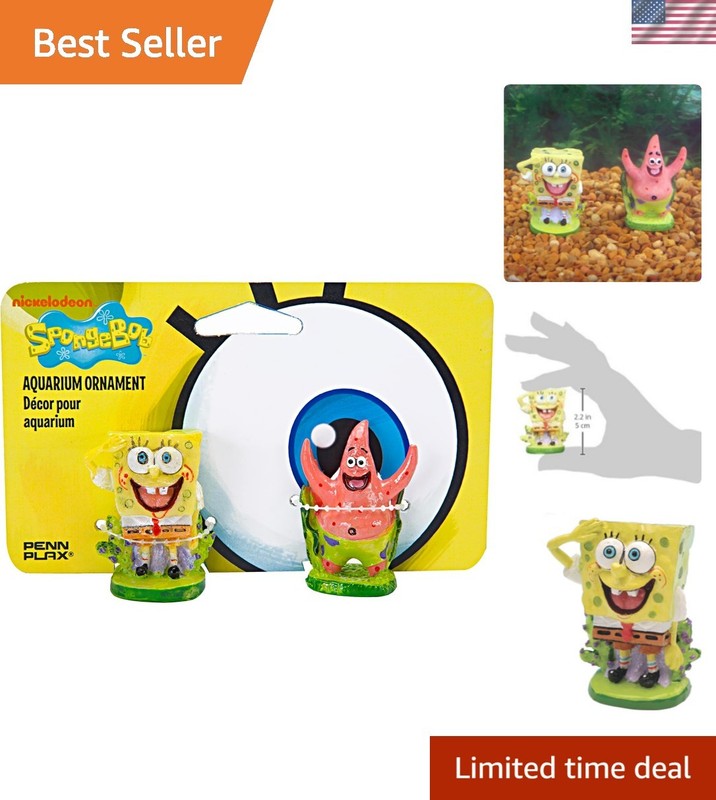 Mini SpongeBob & Patrick Aquarium Accessory – Perfect for Little Fish Tanks!