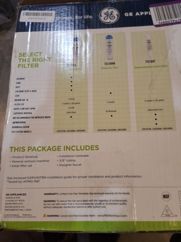 GE Under Sink 5-Stage Reverse Osmosis Water Filtration System GXRV40TBN gallery