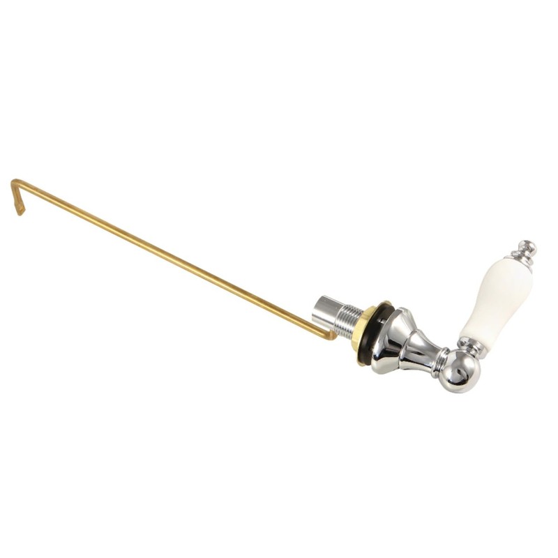 KTPLS1 Victorian Tank Lever, Porcelain Handle, Polished Chrome
