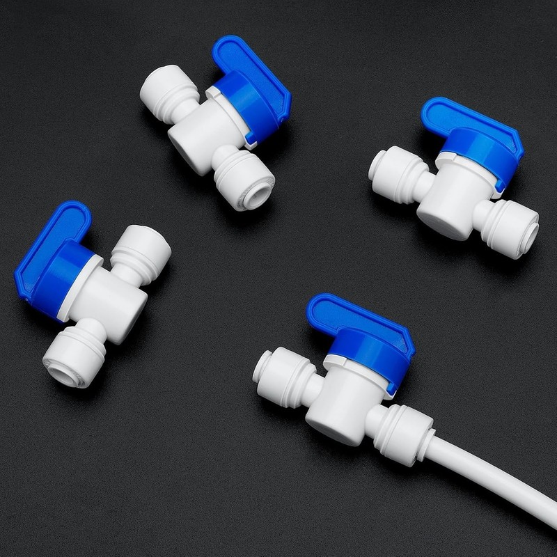 12 Pack 1/4" Push to Connect Ball Valves - Inline Shut-Off Quick Connect Fitting gallery